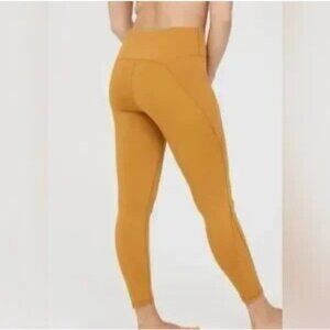 Offline By Aerie Womens XL High Rise 7/8 Leggings Mustard Yellow Ribbed NWT